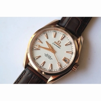 Omega Aqua Terra 38mm RG Black & White & Brown Dial Leather JHF A8501
