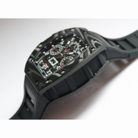 RM011 NTPT Carbon Case Chronograph 1:1 Best Edition Crystal Skeleton Dial White Rubber Strap A7750  KVF 
