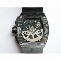 RM011 NTPT Carbon Case Chronograph 1:1 Best Edition Crystal Skeleton Dial White Rubber Strap A7750  KVF 
