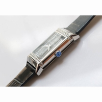 JLC Reverso Diamonds Bezel Ladies SS LT Jap Quartz leather