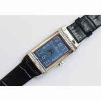 JLC Reverso Diamonds Bezel Ladies SS LT Jap Quartz leather