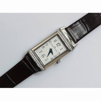 JLC Reverso Diamonds Bezel Ladies SS LT Jap Quartz leather