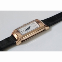 JLC Reverso Ladies RG White dial Leather Jap Quartz leather 
