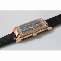 JLC Reverso Ladies RG White dial Leather Jap Quartz leather 