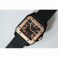 Cartier Santos 100 Men DLC/RG/NY Black