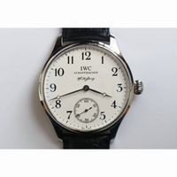 Portuguese IW544202 SS 1:1 Best Edition White Dial Black Leather Strap GSF 