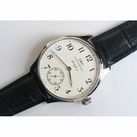 Portuguese IW544202 SS 1:1 Best Edition White Dial Black Leather Strap GSF 