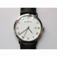 Villeret 6651 SS 1:1 Best Edition White Dial Black Leather Strap A1151 ZF