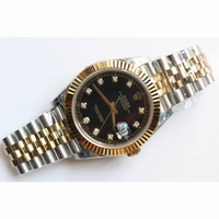 Rolex DateJust II Oyster Fluted Diamonds Marker Black Dial Jubilee Bracelet A2813
