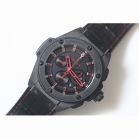Big Bang King Power PVD Black Dial Red Hands Gummy Strap A7750