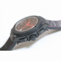 Big Bang King Power PVD Black Dial Red Hands Gummy Strap A7750