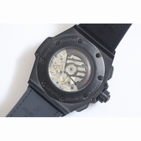Big Bang King Power PVD Black Dial Red Hands Gummy Strap A7750