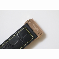 Big Bang King Power RG Black Dial Yellow Hands Gummy Strap A7750