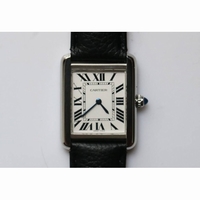 Tank Solo Ladies 31mm SS 1:1 Best Edition White Dial Black Leather Strap Ronda Quartz ZF 
