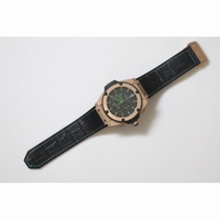 Big Bang King Power RG Black Dial Green Hands Gummy Strap A7750