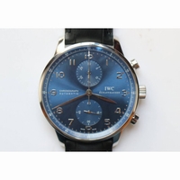 Portuguese IW371491 1:1 Best Edition SS Blue dial Black Leather Strap A79350 ZF V3 Slim Movement