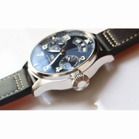 Big Pilot Real PR IW502703 SS 1:1 Best Edition Blue Dial Black Calfskin Strap A52850 YLF 