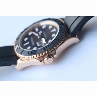 Rolex 2015 YachtMaster Ceramic Bezel RG Black Rubber JF A2836 Free XS Rubber Strap