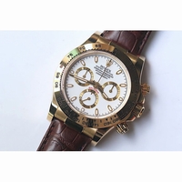 Rolex Daytona 116515LN 18K YG Wrapped Case Stick Makers Black & White Dial Leather BP A4130