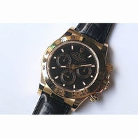 Rolex Daytona 116515LN 18K YG Wrapped Case Stick Makers Black & White Dial Leather BP A4130