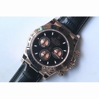 Rolex Daytona 116515LN 18K RG Wrapped Case Stick Makers Black Dial Black Leather BP A4130