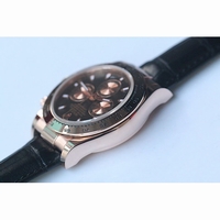 Rolex Daytona 116515LN 18K RG Wrapped Case Stick Makers Black Dial Black Leather BP A4130