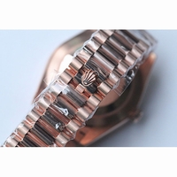 Rolex Day-Date Oyster Fluted 18K RG Wrapped Case Stick Markers Texture Pink Dial Bracelet BP