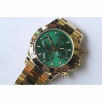 Daytona 116508 Full 18K Gold Wrapped Case Green & Black Dial Bracelet BP A4130