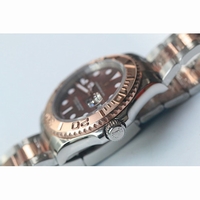 Rolex YachtMaster 116622 18K Rose Gold Wrapped Two Tone Brown Dial Bracelet BP SW2836