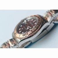 Rolex YachtMaster 116622 18K Rose Gold Wrapped Two Tone Brown Dial Bracelet BP SW2836