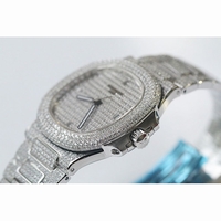 Nautilus Jumbo 5711 Full Diamonds Bracelet Miyota 9015