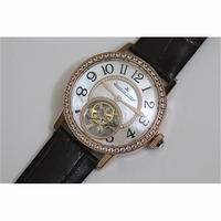 Master Tourbillon Ladies RG White MOP Dial Diamonds Bezel Leather
