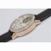 Master Tourbillon Ladies RG White MOP Dial Diamonds Bezel Leather