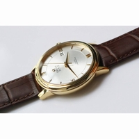 De Ville SS V2 1:1 Best Edition YG Silver Dial Brown Leather Miyota 9015 MKF 