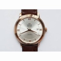 De Ville SS V2 1:1 Best Edition RG Silver Dial Black Leather Miyota 9015 MKF 