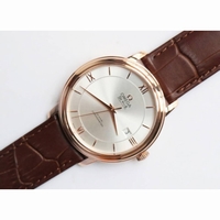 De Ville SS V2 1:1 Best Edition RG Silver Dial Black Leather Miyota 9015 MKF 