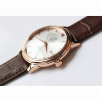 De Ville SS V2 1:1 Best Edition RG Silver Dial Black Leather Miyota 9015 MKF 