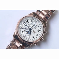 Master Moonphase Chronograph RG White Dial Bracelet YLF A7751 Free Leather Strap