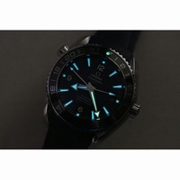 Omega Seamaster Planet Ocean GMT 600M Silver & Orange Number Black Dial Rubber BP A8605