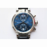 Da Vinci IW393402 SS 1:1 Best Edition Blue Dial SS A2892 Leather Strap  ZF