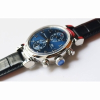 Da Vinci IW393402 SS 1:1 Best Edition Blue Dial SS A2892 Leather Strap  ZF