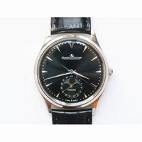 Master Ultra Thin Moon SS 1:1 Best Edition Black Dial Leather Strap A925 ZF