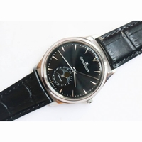 Master Ultra Thin Moon SS 1:1 Best Edition Black Dial Leather Strap A925 ZF