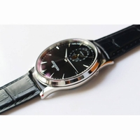 Master Ultra Thin Moon SS 1:1 Best Edition Black Dial Leather Strap A925 ZF
