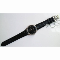Master Ultra Thin Moon SS 1:1 Best Edition Black Dial Leather Strap A925 ZF