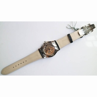 Master Ultra Thin Moon SS 1:1 Best Edition Black Dial Leather Strap A925 ZF