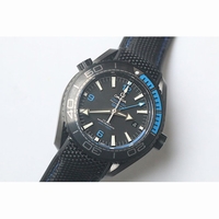 Planet Ocean Seamaster 45mm GMT DLC Black Dial Rubber JHF A8906