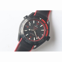 Planet Ocean Seamaster 45mm GMT DLC Black Dial Rubber JHF A8906