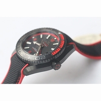Planet Ocean Seamaster 45mm GMT DLC Black Dial Rubber JHF A8906