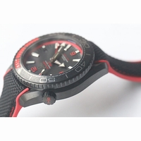 Planet Ocean Seamaster 45mm GMT DLC Black Dial Rubber JHF A8906